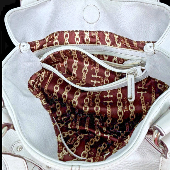 Tignanello Perfect 10 White Leather Purse Shoulder Bag S - Picture 11 of 12